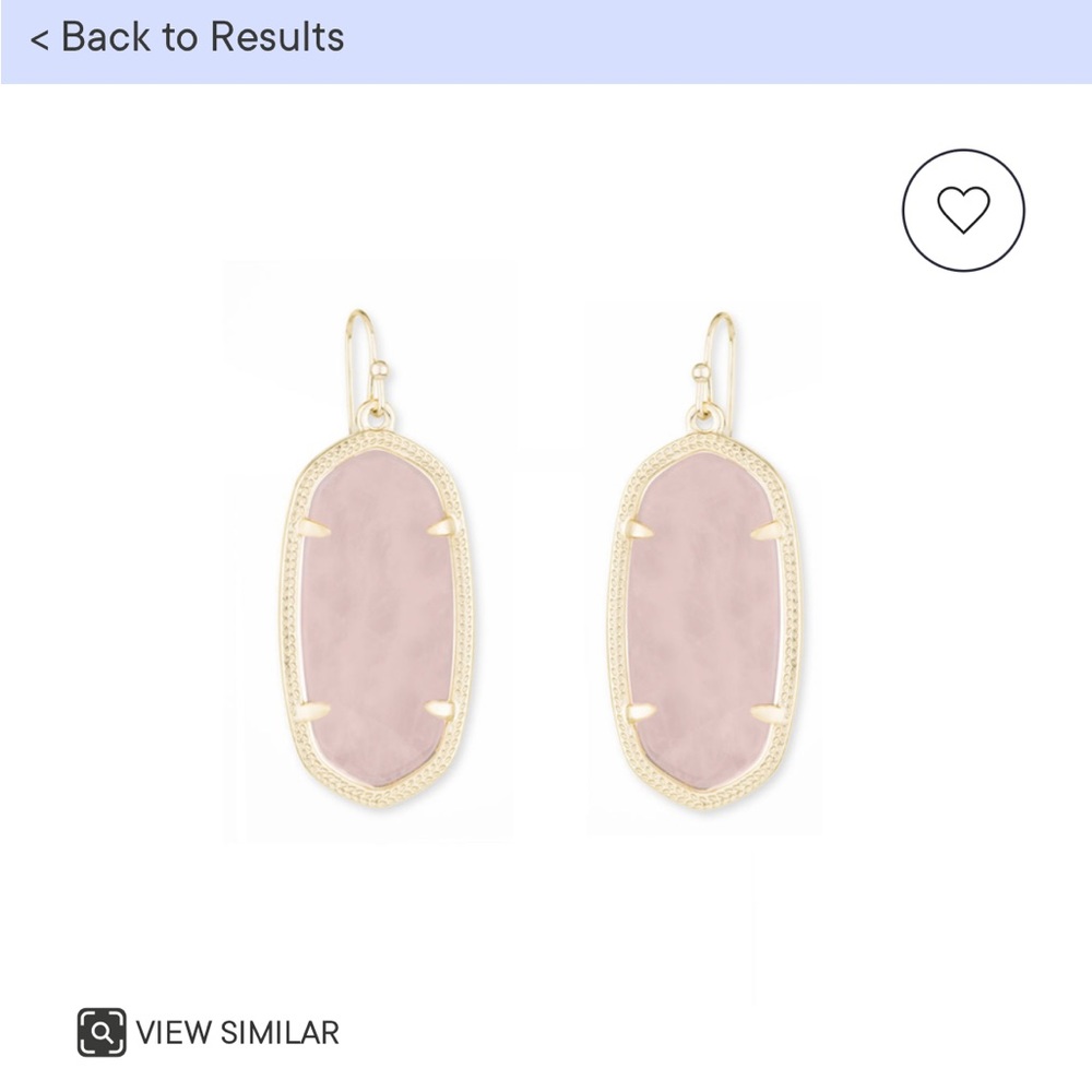 COPY - Kendra Scott Elle Earrings Gold and Rose Quartz